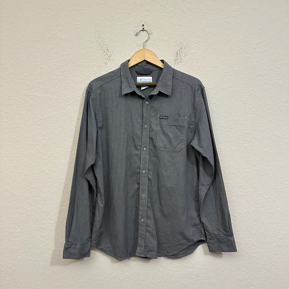 COLUMBIA Vapor Ridge III Long Sleeve Shirt Houndstooth in Black - Picture 1 of 7